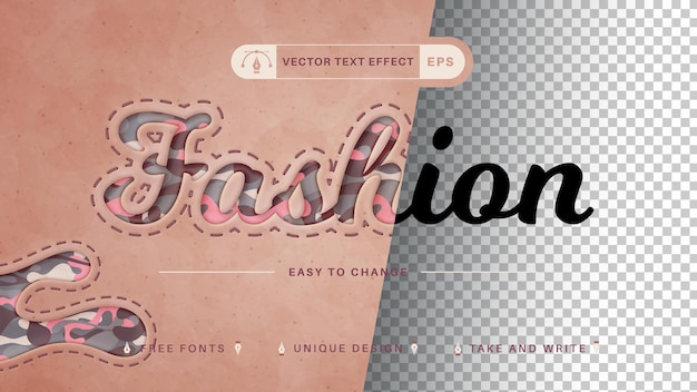 Editable Text Effect,  Font Style