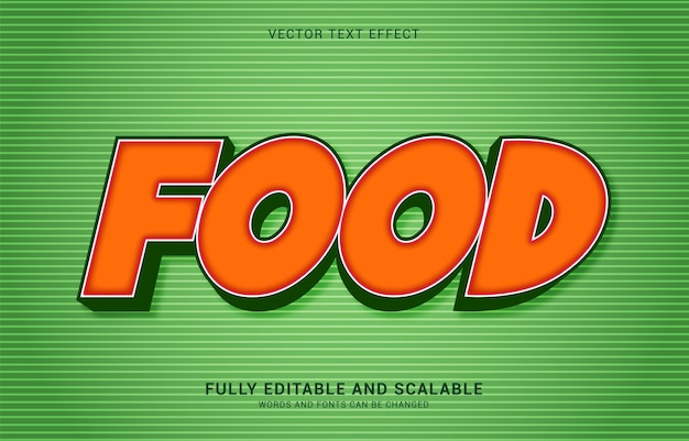 Vector editable text effect food style