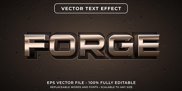 Effetto di testo modificabile in stile metallo forgiato