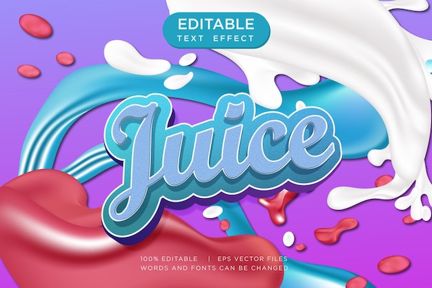 Editable text effect in fresh fruit style