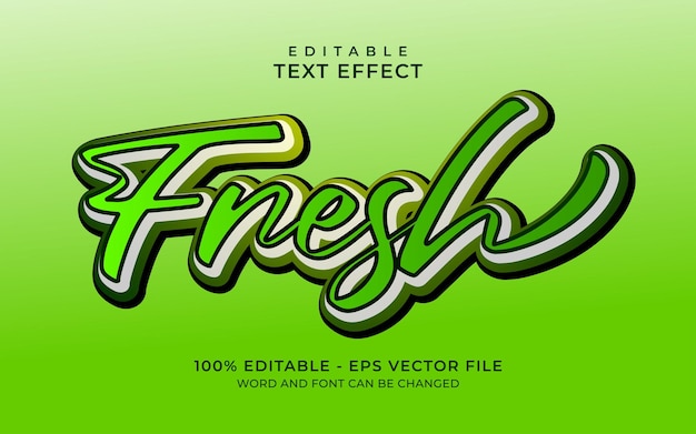 Editable text effect fresh green style