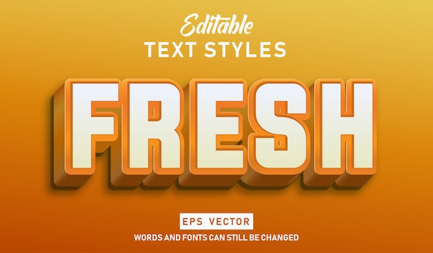 Editable text effect fresh premium vector