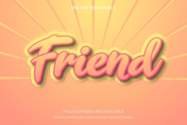 Editable text effect friend 3d font style