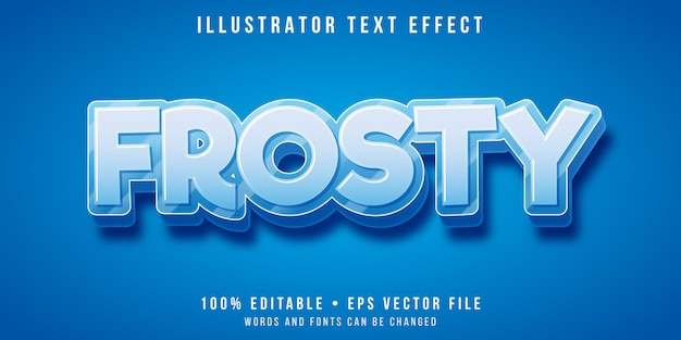 Editable text effect - frosty text style