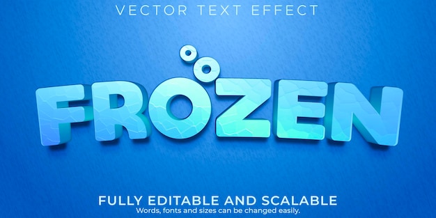 Vector editable text effect, frozen kingdom text style