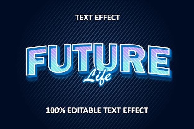 Editable text effect full blue