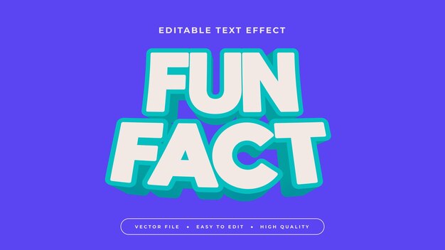 編集可能なテキスト効果 Fun fact ホワイトテキスト