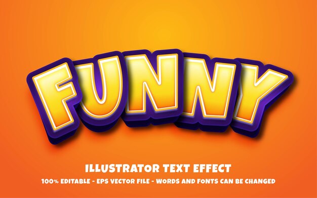 Editable text effect, Funny style illustrations