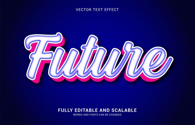 Editable text effect Future style