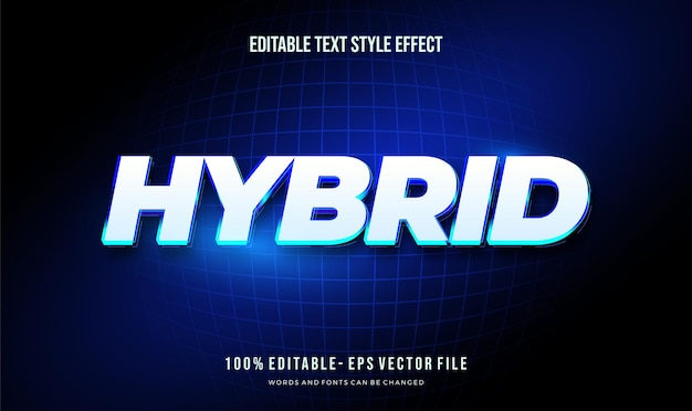 Vector editable text effect futuristic blue shiny color text style effect editable fonts vector files