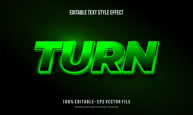 Vettore effetto di testo modificabile colore verde lucido futuristico effetto di stile di testo file vettoriali di font modificabili