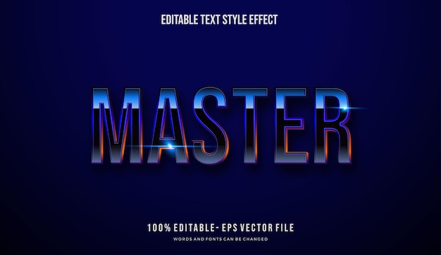 Editable text effect futuristic shiny color text style effect