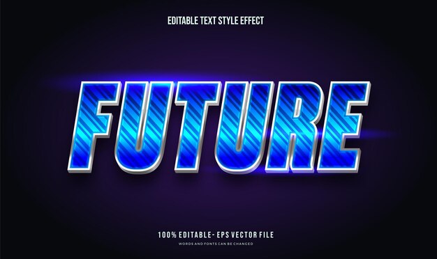 Vector editable text effect futuristic shiny color text style effect