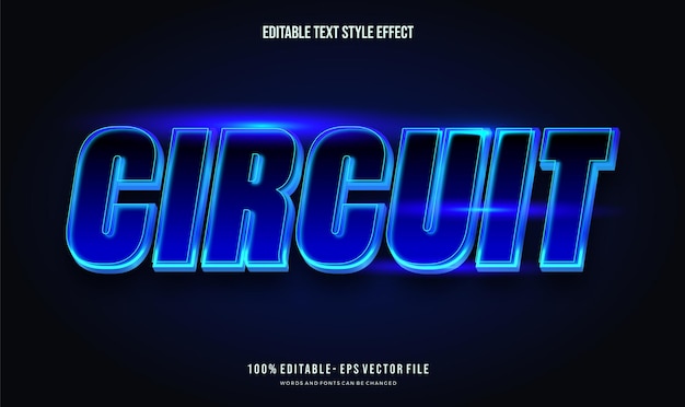 Vector editable text effect futuristic shiny color text style effect