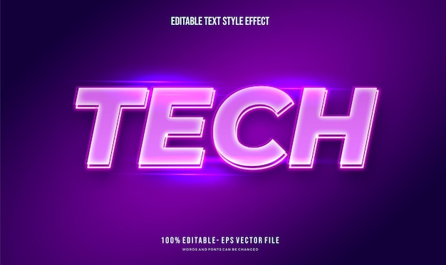 Vector editable text effect futuristic shiny color text style effect