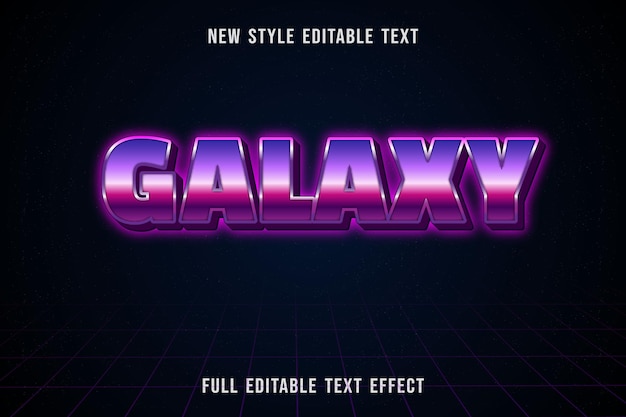 Vector editable text effect galaxy color pink and purple