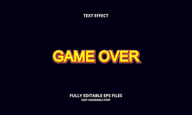 Editable text effect game over title style