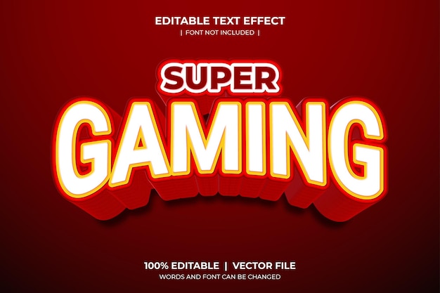 Vector editable text effect game