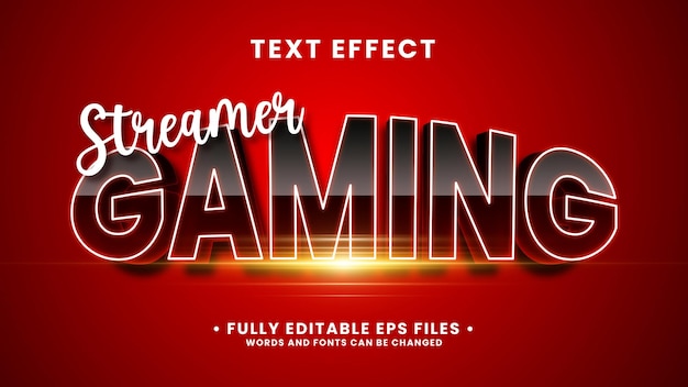 Editable text effect gamer, 3d esport and stream font style