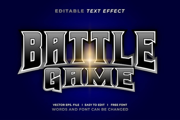 Vector editable text effect gamer silver style