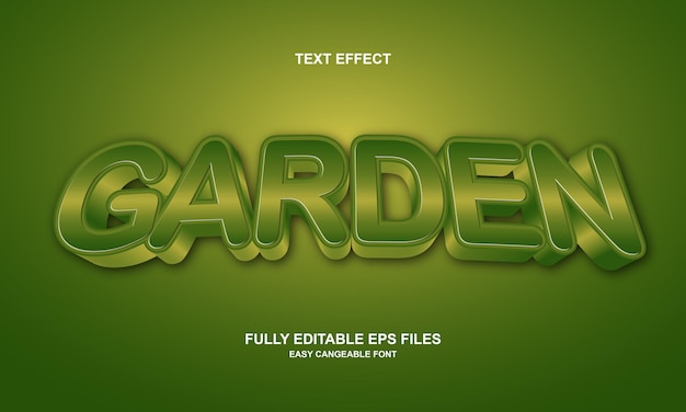 Vector editable text effect garden