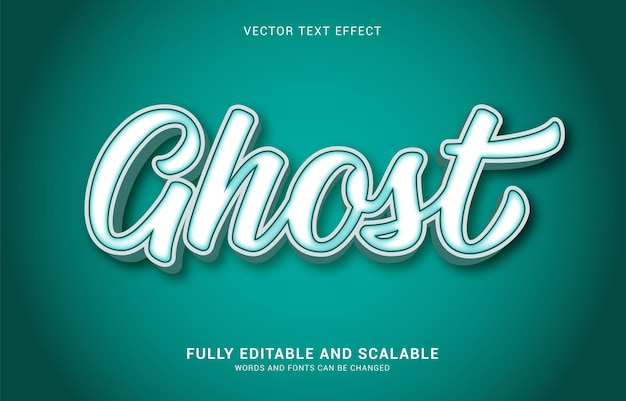 Editable text effect Ghost style