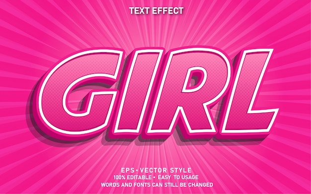 Editable Text Effect Girl Comic