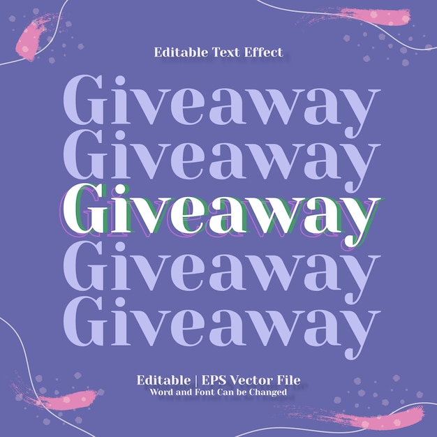 Vector editable text effect - giveaway feed post stacked in the color of the year 2022