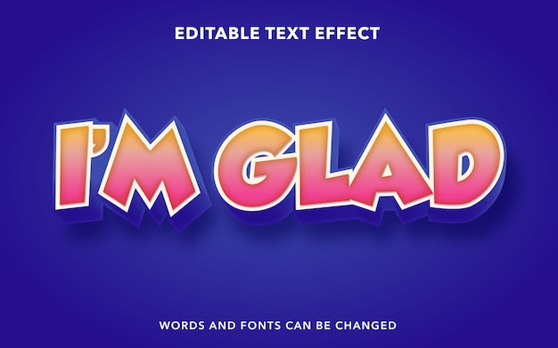 Editable text effect for glad text style