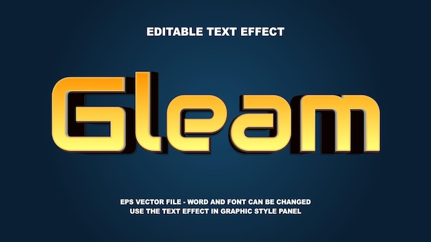 편집 가능한 텍스트 효과 Gleam 3D 터 템플릿