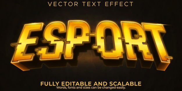 Giocatore glitch con effetto testo modificabile, esport 3d e stile del carattere in streaming Vettore Premium