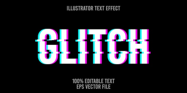 Редактируемый текстовый эффект glitch style