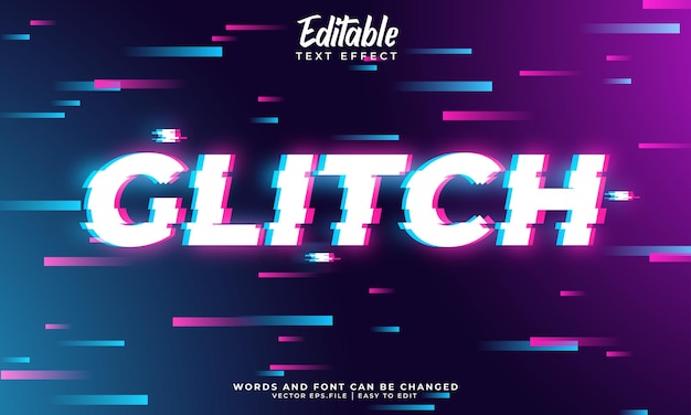 Vector editable text effect glitch for your banner