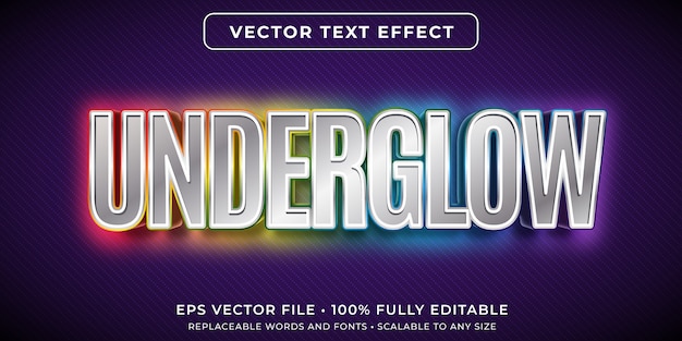 Editable text effect in under glow effect style