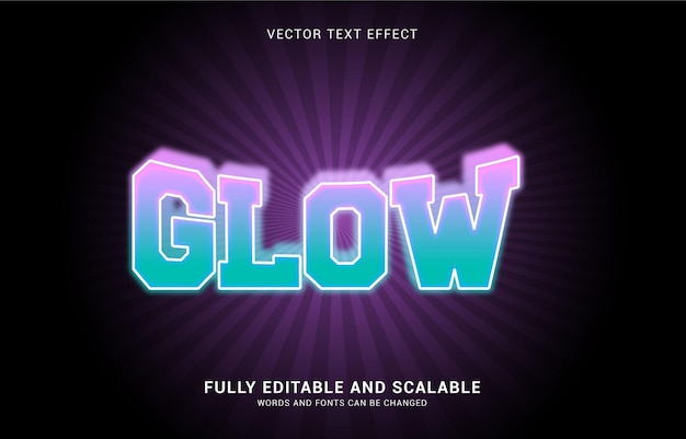 Editable text effect, Glow style can be use to make Title