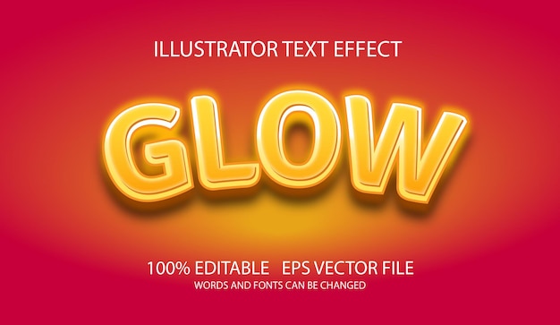 Editable text effect glow style concept template