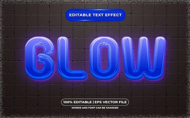 Editable text effect glow style