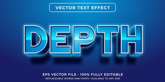 Editable text effect in glowing blue text style