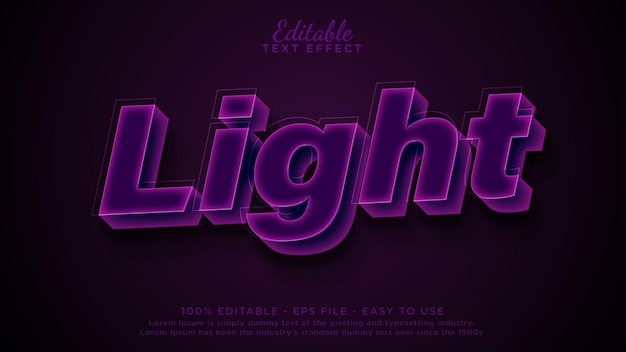 Vector editable text effect glowing text effect mockup