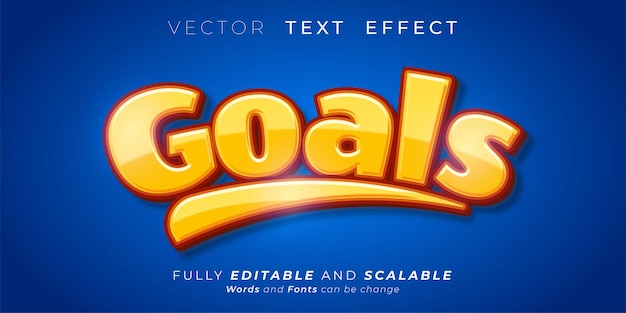 Editable text effect - goals text style concept