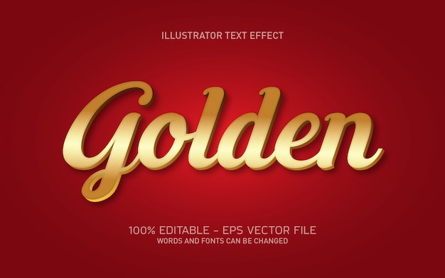 Editable text effect, gold style illustrations