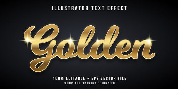 Vector editable text effect - gold style