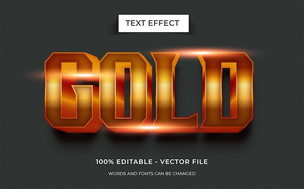 Editable text effect Gold text effect