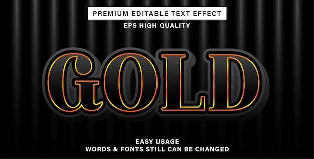 Editable text effect gold