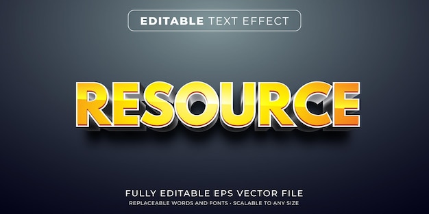 Editable text effect in golden bold text style