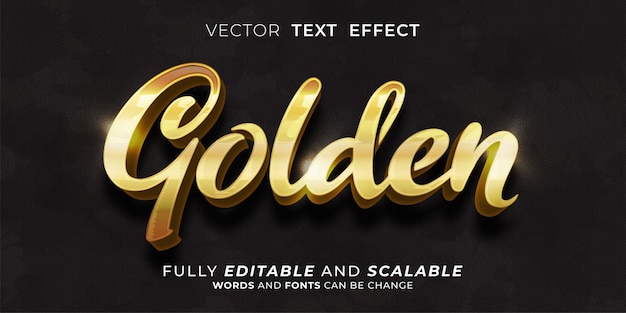 Vector editable text effect golden effect text style concept