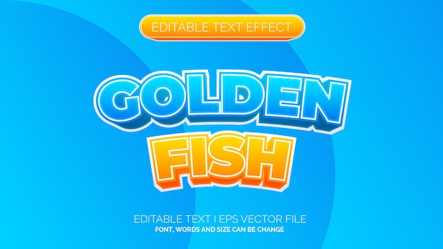 Editable Text Effect Golden Fish