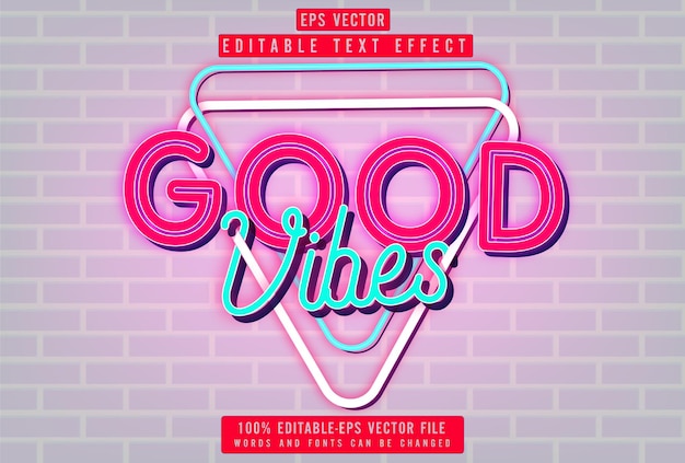 Editable text effect in good vibes style