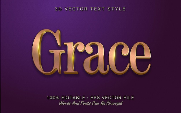 Editable text effect grace style