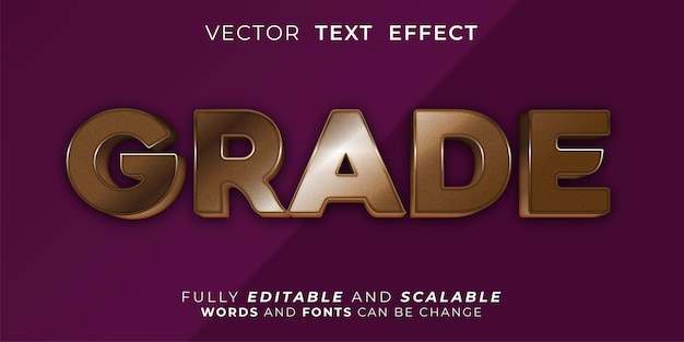 Editable text effect grade 3d style illustrations